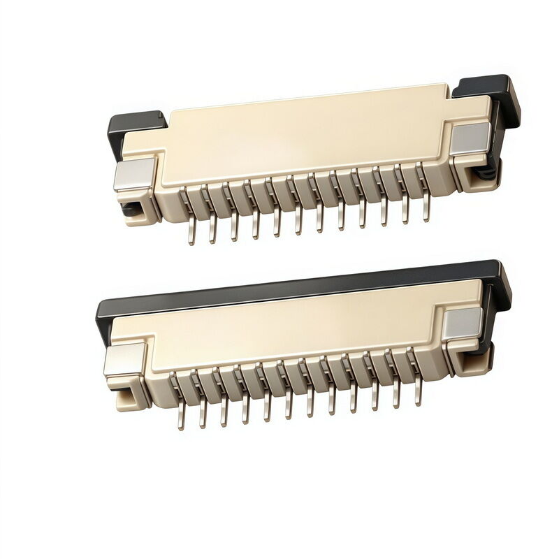 1.0mm FPC Connector With Lock, Top & Bottom Mount Half Welding Tab, 2 ...
